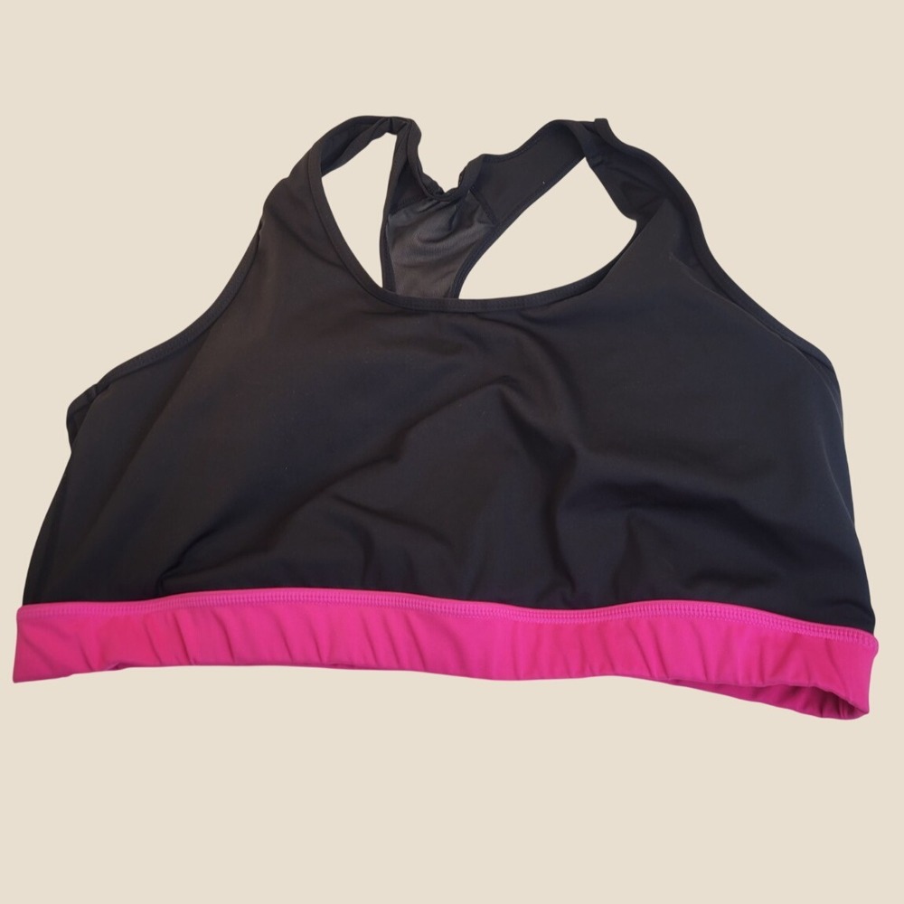 Rise LuLaRoe Sports Bra Activewear Racerback Workout Plus Size 3X Black Pink